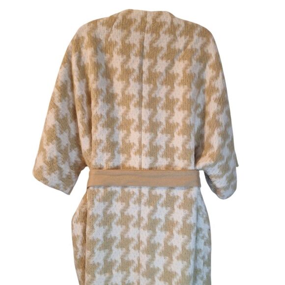 Elevenses Anthropologie Houndstooth wrap coat size M/L - Picture 6 of 8